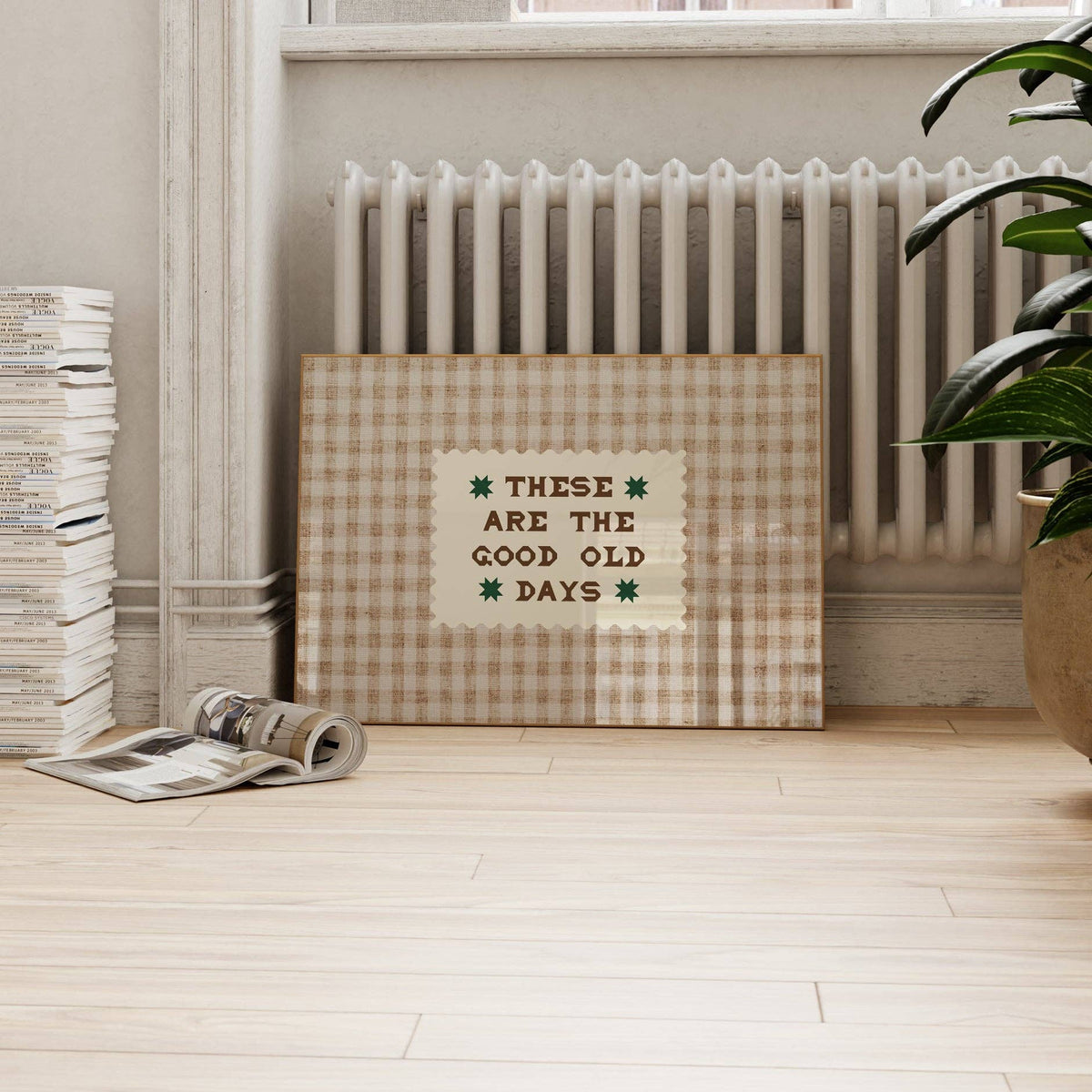 Lune Club - These Are The Good Old Days Gingham Print - Brown A4