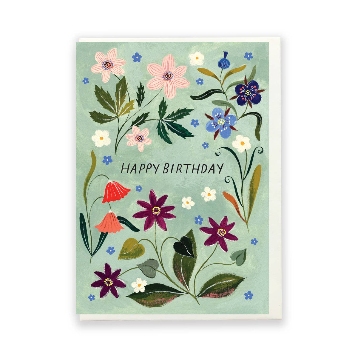 Flora Waycott - Happy Birthday Floral Portrait Card