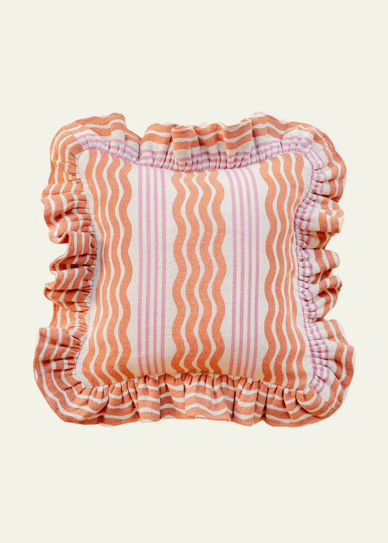 TBCo Coral Stripe Cotton Cushion Cover