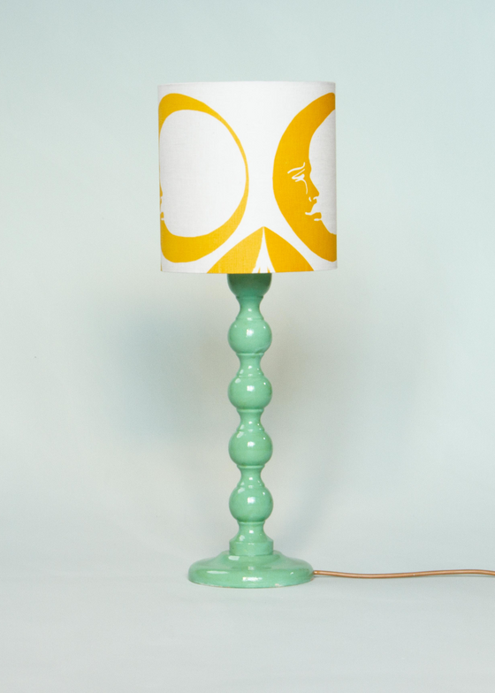 Three Moons Screen Printed Linen Lampshade — Yellow, by Jessie De Salis