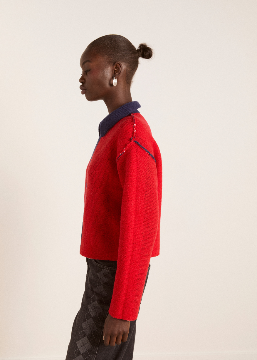Damson Madder Bibi Boxy Reversible Cardigan