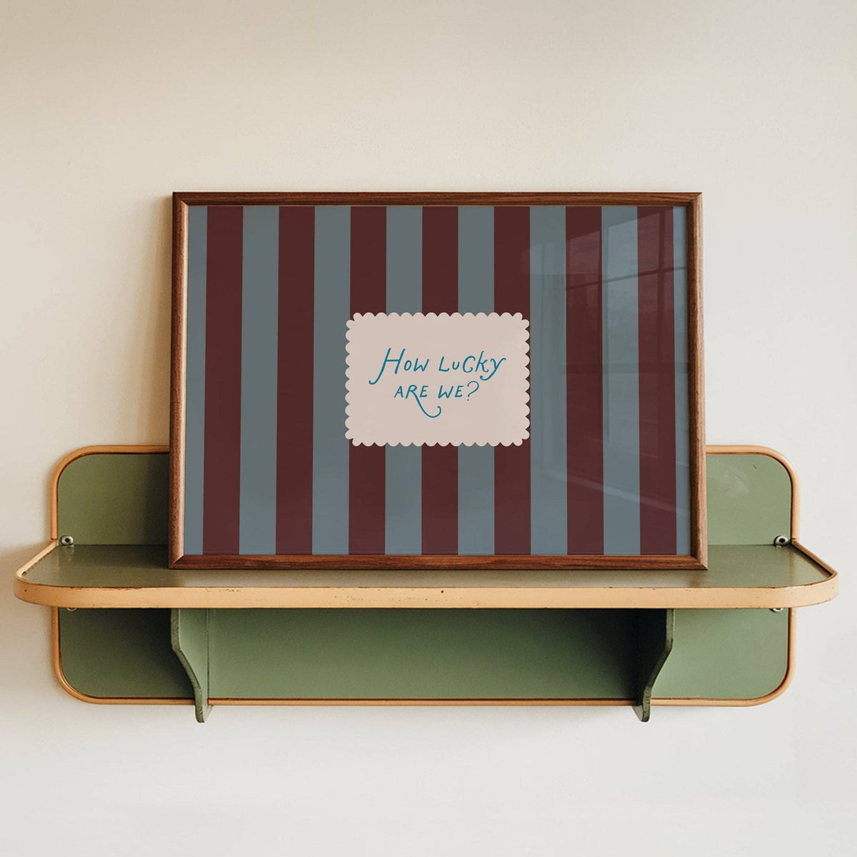 Lune Club - How Lucky Are We Striped Print - Blue / Brown A4