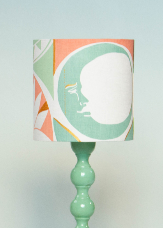 Three Moons Screen Printed Linen Lampshade — Pastel, by Jessie De Salis