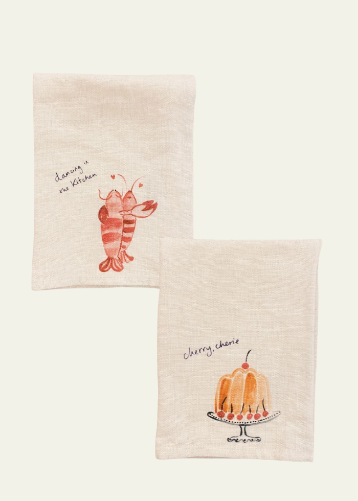 Lobster Lovers &amp; Cherry Cherie Linen Napkin Set