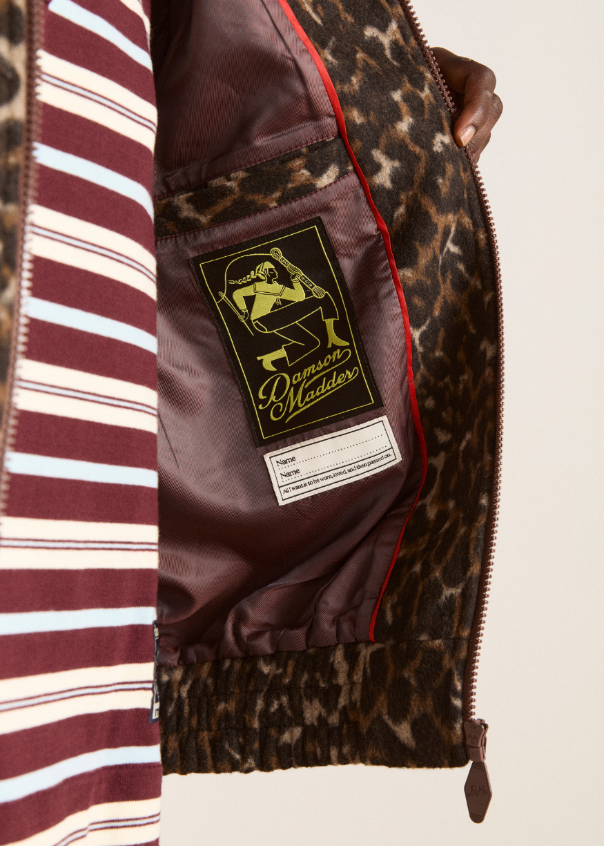 Damson Madder Pixie Bomber Jacket - Leopard