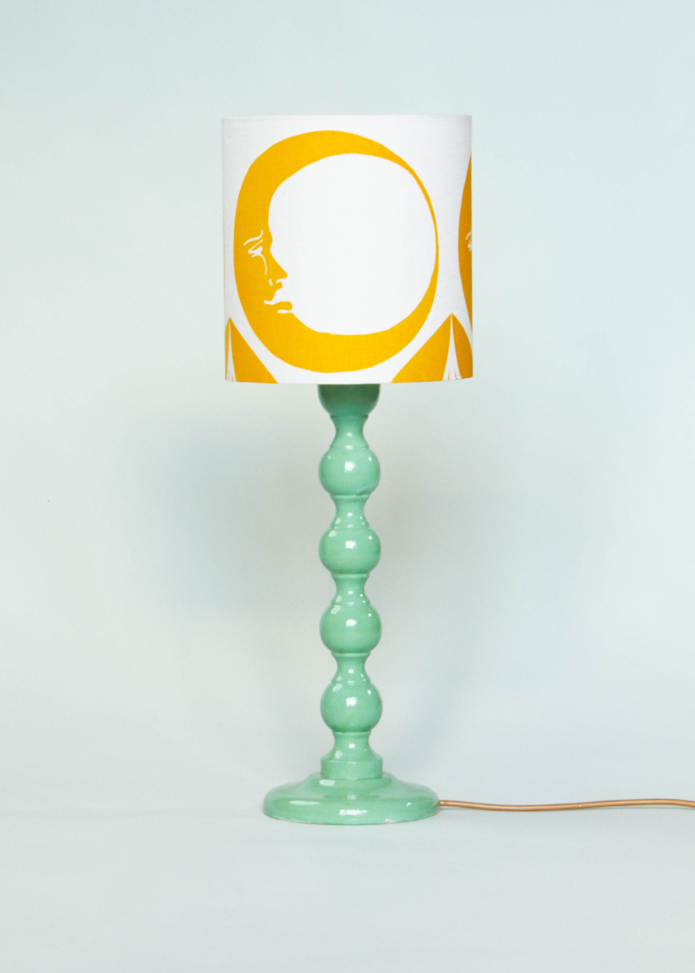 Three Moons Screen Printed Linen Lampshade — Yellow, by Jessie De Salis