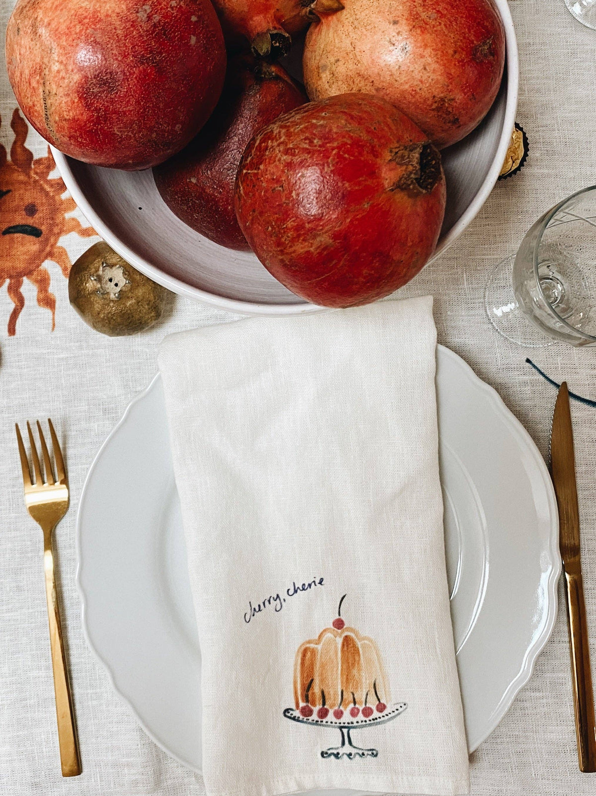 Dinette - Lobster Lovers & Cherry Cherie - Set of Two Linen Napkins