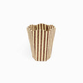 Block Printed Scalloped Pen Pot - Yellow & Brown Stripe