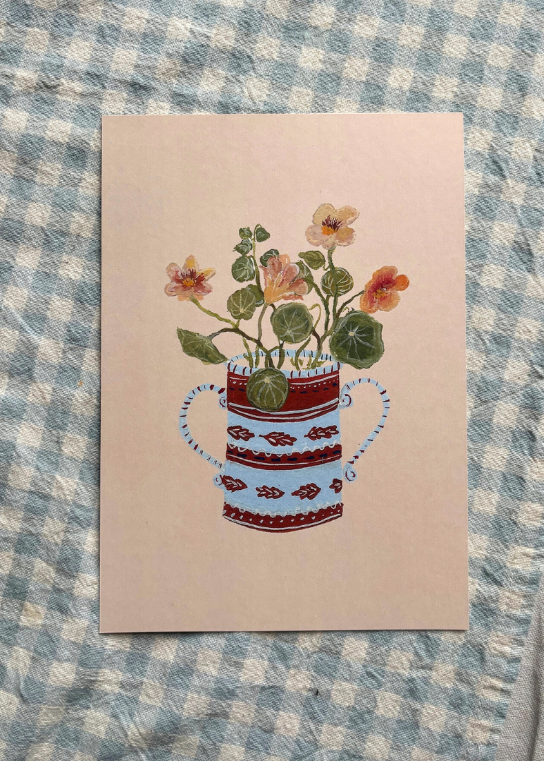 A5 Print - Apricot Nasturtium by Harriet Watson