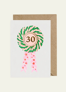  Age 30 Rosette Greetings Card