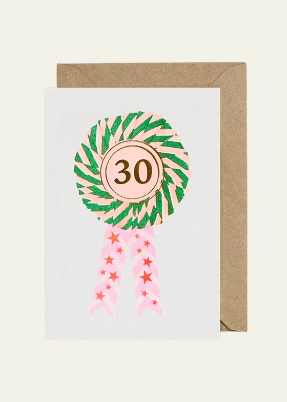 Age 30 Rosette Greetings Card