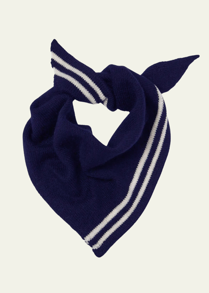 Cashmere Triangle Kerchief - Navy