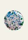 Ceramic Plate Grater in Blue Splatter (Small)