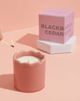 Ceramic Scalloped Pink Candle - Blackberry & Cedarwood