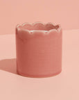 Ceramic Scalloped Pink Candle - Blackberry & Cedarwood