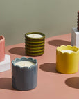 Ceramic Scalloped Pink Candle - Blackberry & Cedarwood