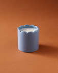 Ceramic Scalloped Sky Blue Candle - Amber & Bergamot