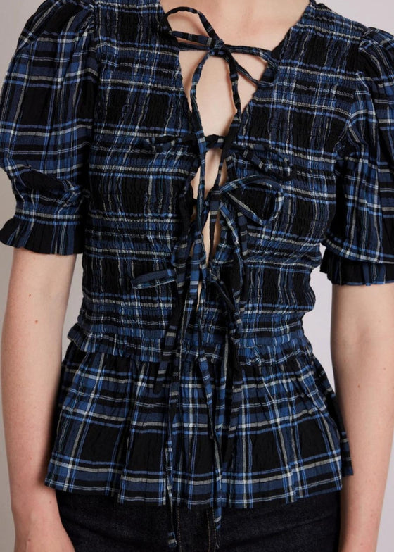 Damson Madder Bluebelle Blouse - Navy Check