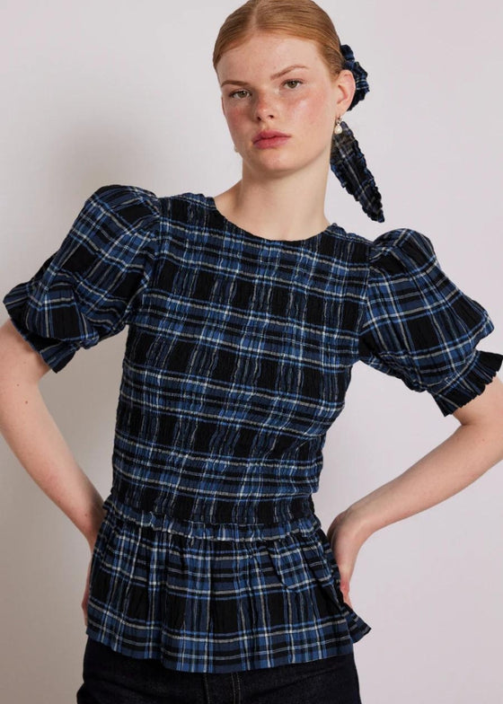 Damson Madder Bluebelle Blouse - Navy Check