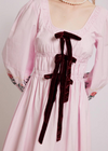 Damson Madder Dakota Dress - Pink Embroidery