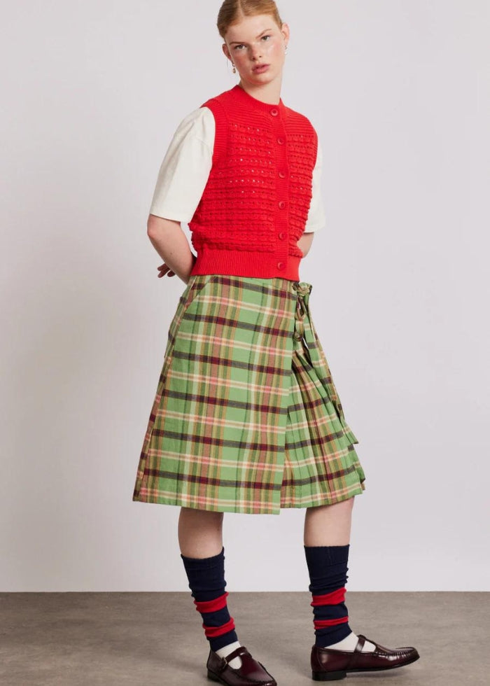 Damson Madder Kat Kilt - Green Check