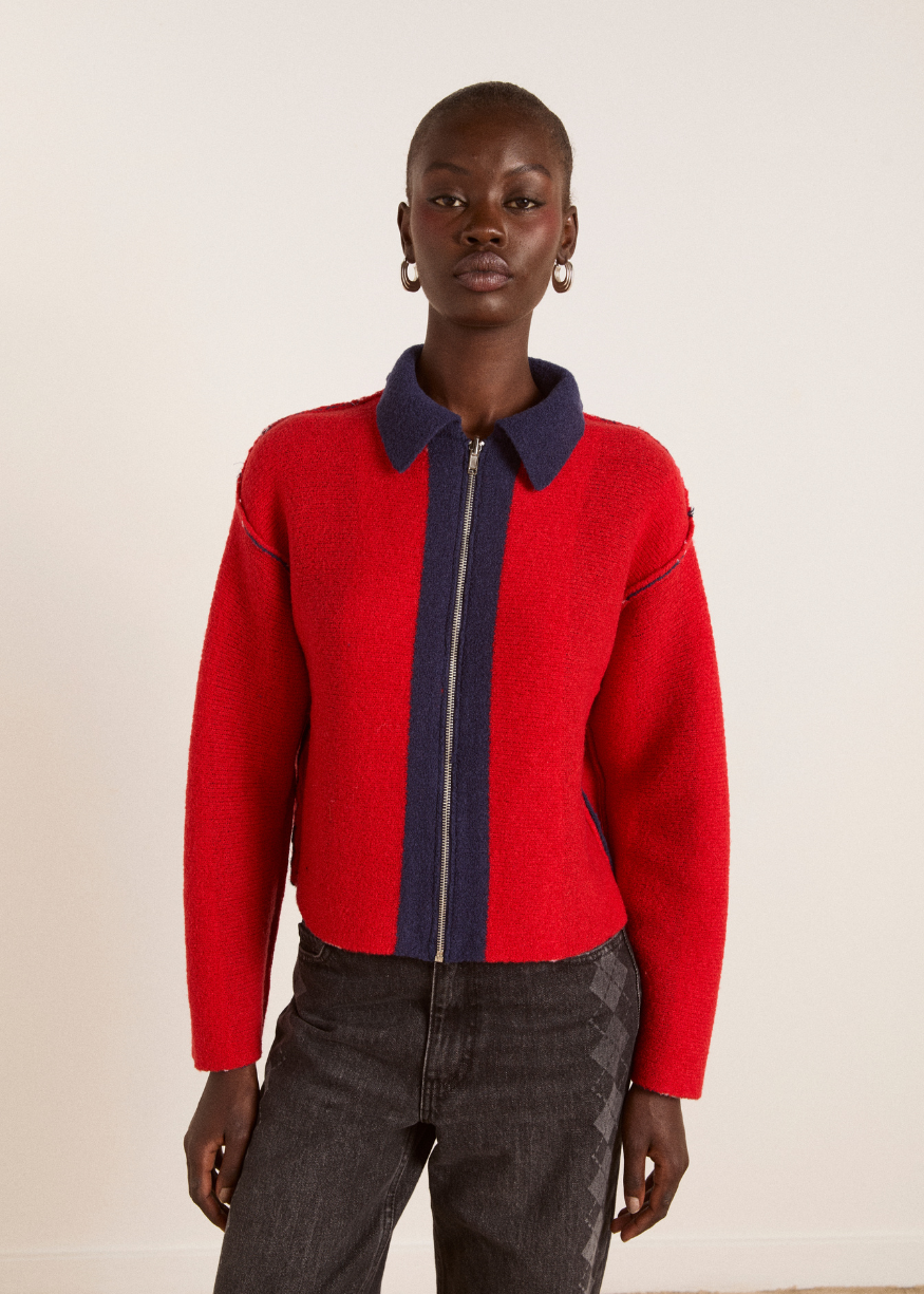 Damson Madder Bibi Boxy Reversible Cardigan