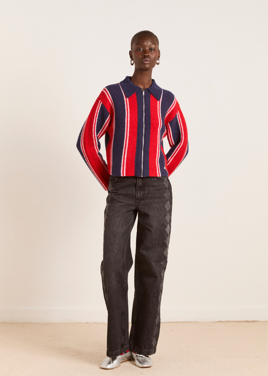 Damson Madder Bibi Boxy Reversible Cardigan