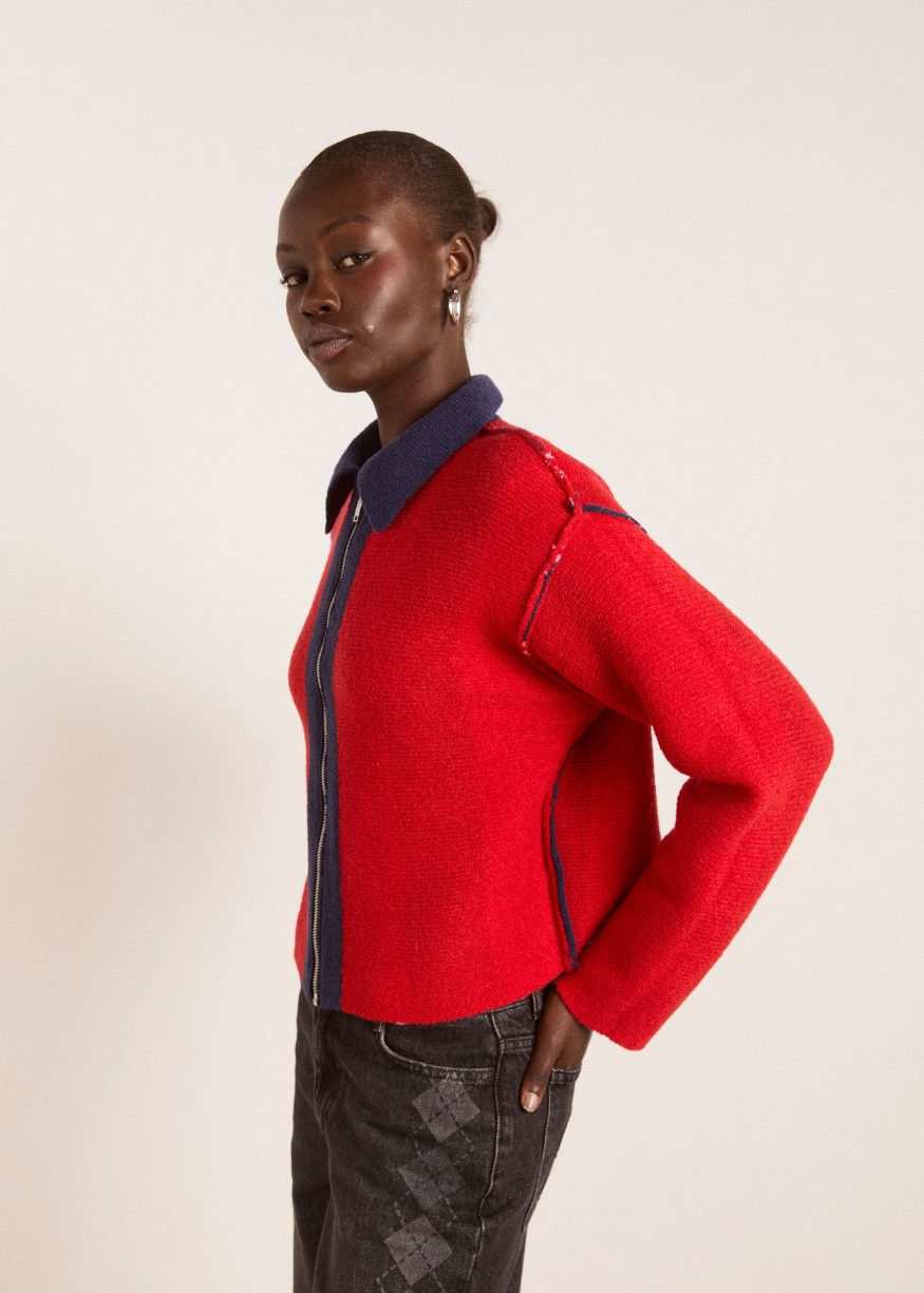 Damson Madder Bibi Boxy Reversible Cardigan