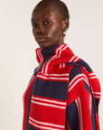 Damson Madder Bibi Scarf in Red/Navy Stripe