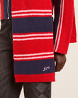 Damson Madder Bibi Scarf in Red/Navy Stripe