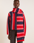 Damson Madder Bibi Scarf in Red/Navy Stripe