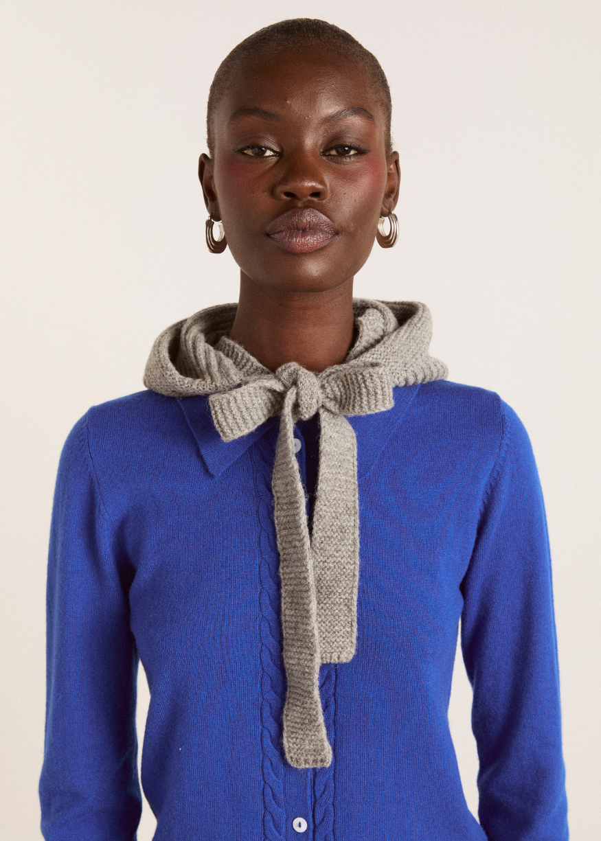 Damson Madder Bonnet with Tie Detail in Charcoal