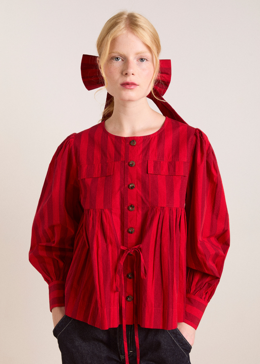 Damson Madder Charlize Blouse - Red Stripe