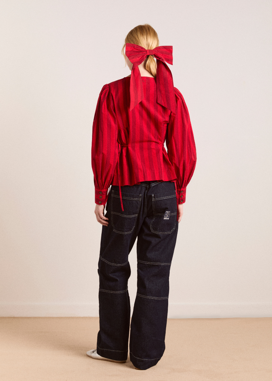 Damson Madder Charlize Blouse - Red Stripe