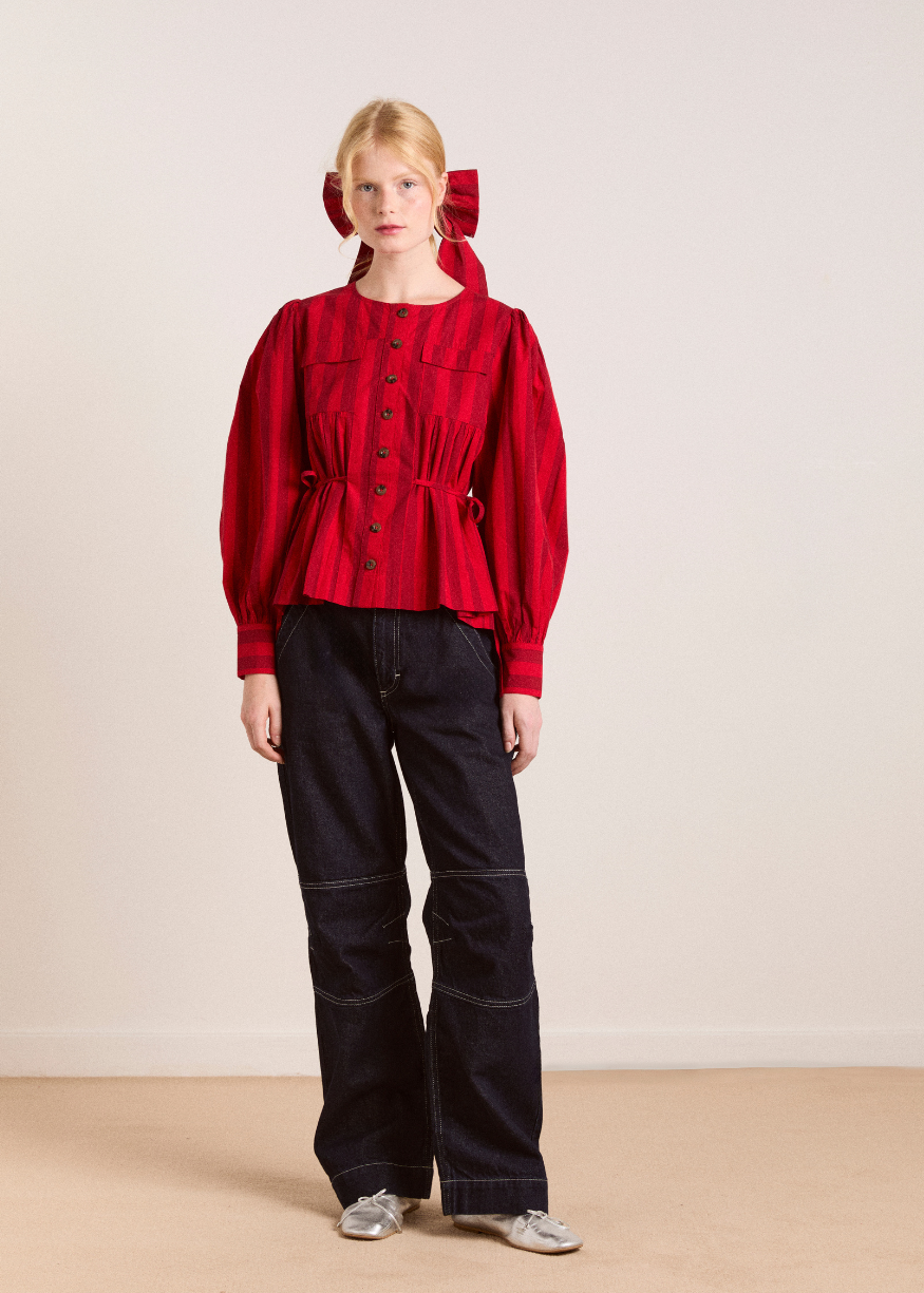 Damson Madder Charlize Blouse - Red Stripe