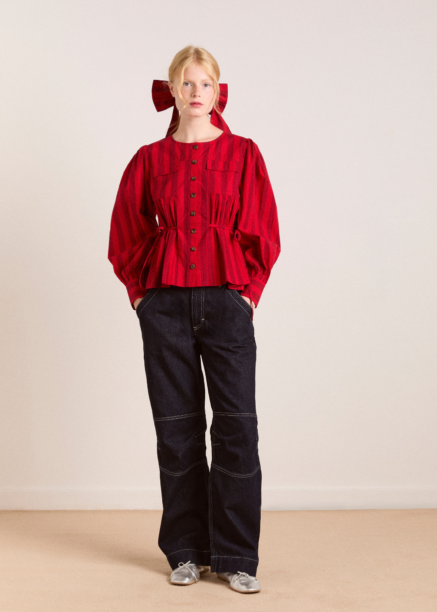 Damson Madder Charlize Blouse - Red Stripe