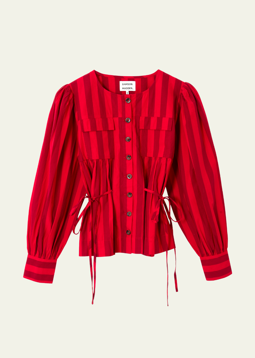 Damson Madder Charlize Blouse - Red Stripe