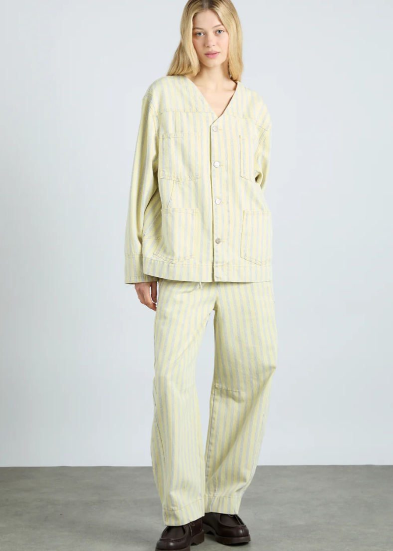 Damson Madder Luca Jacket - Butter Business Stripe