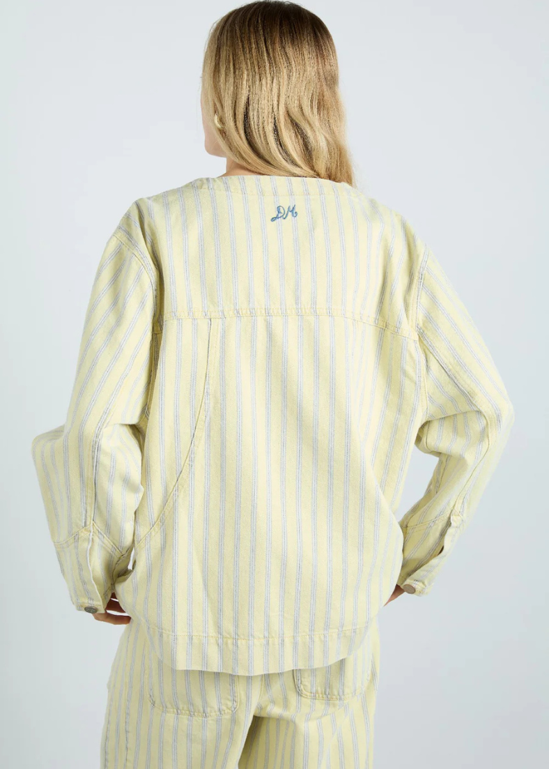 Damson Madder Luca Jacket - Butter Business Stripe