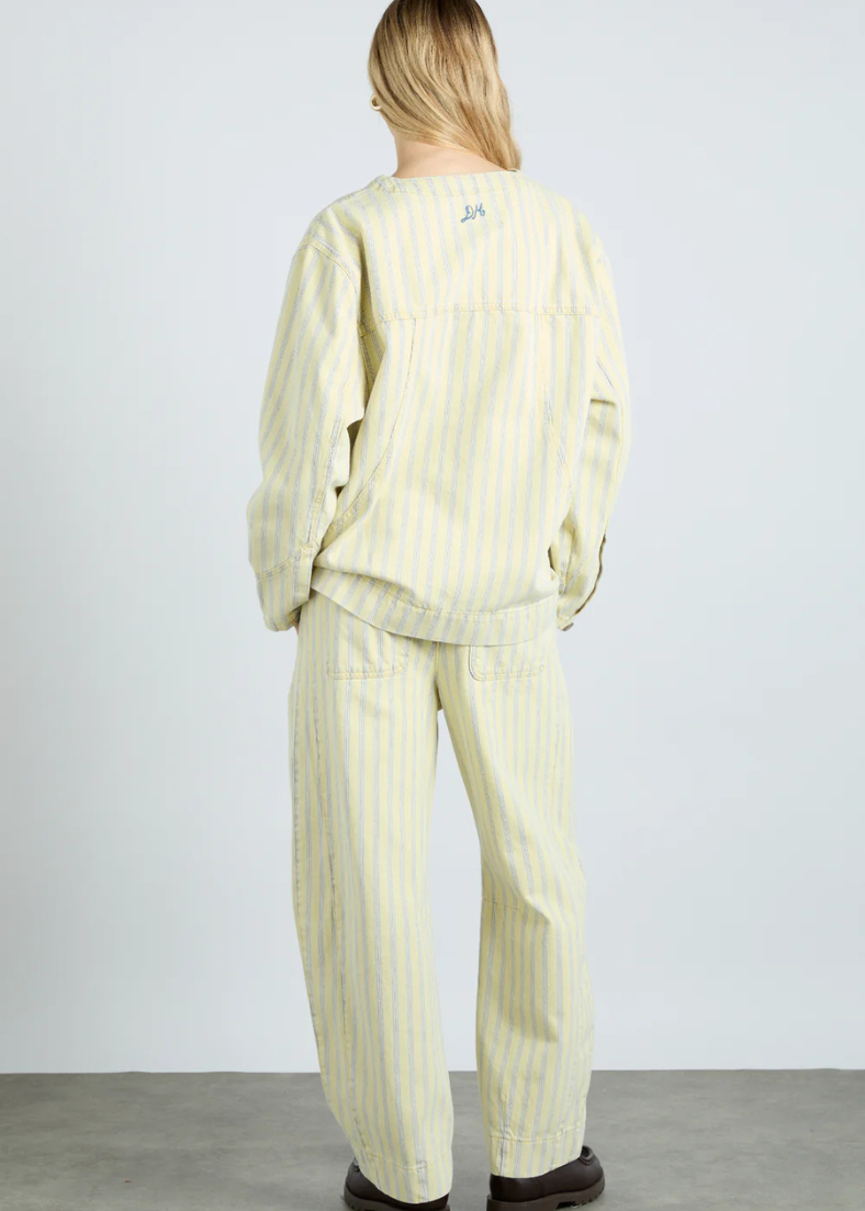 Damson Madder Luca Jacket - Butter Business Stripe