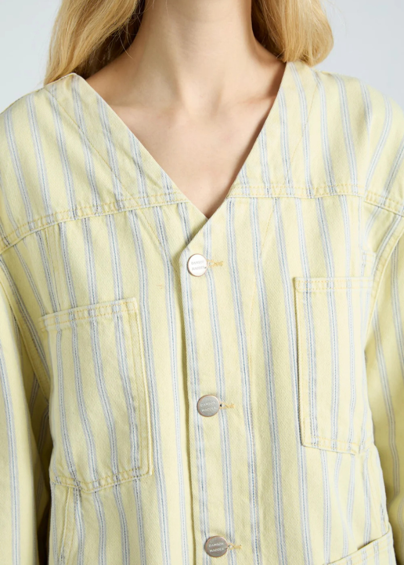 Damson Madder Luca Jacket - Butter Business Stripe