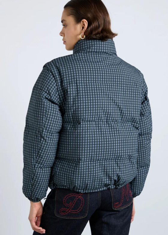 Damson Madder Pearl Puffer - Navy Gingham