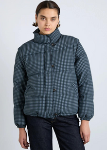  Damson Madder Pearl Puffer - Navy Gingham