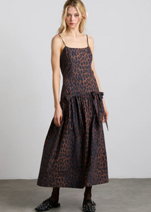  Damson Madder Persephone Midi Dress - Dark Leopard