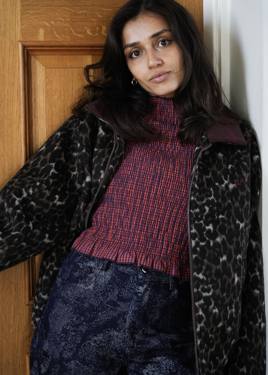 Damson Madder Pixie Bomber Jacket - Leopard