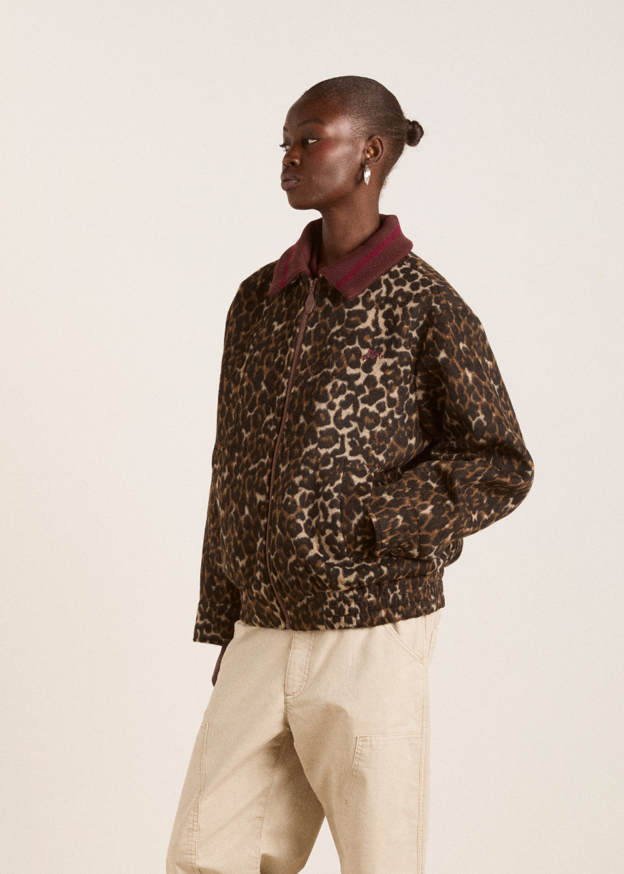 Damson Madder Pixie Bomber Jacket - Leopard
