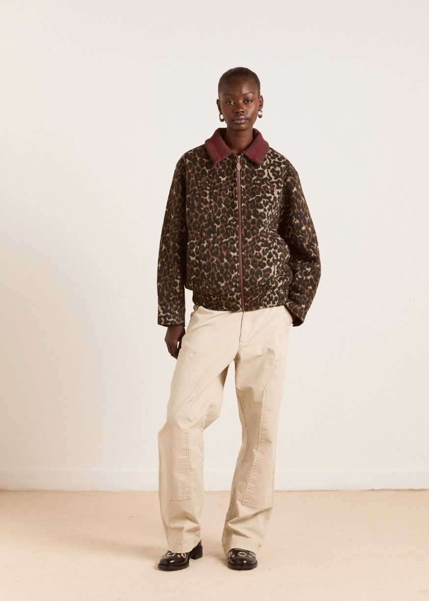 Damson Madder Pixie Bomber Jacket - Leopard