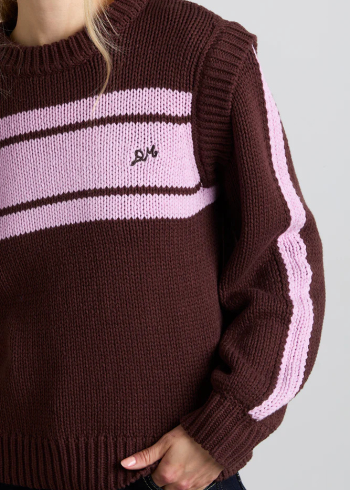 Damson Madder Poppy Jumper with Removable Sleeves - Burgundy &amp; Lilac