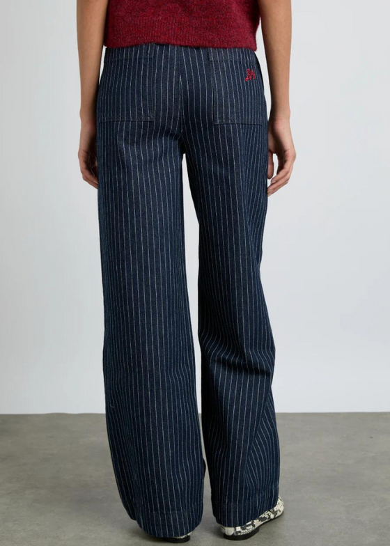 Damson Madder Rafe Jeans - Navy Pin Stripe