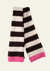 Damson Madder Skinny Stripe Scarf in Choc & Ecru